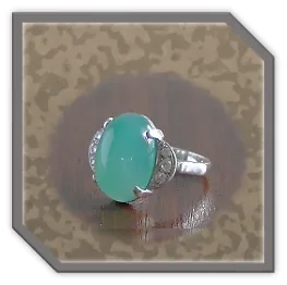 LR00300C-Sterling Silver Cubic Nephrite Ladies Ring. $300.00
