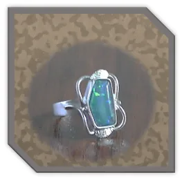 LR00300G-Sterling Silver Opal Ladies Ring. $300.00