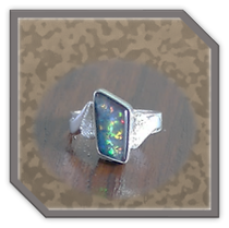 Main page item silver & free-form opal triplet ladies ring $350A