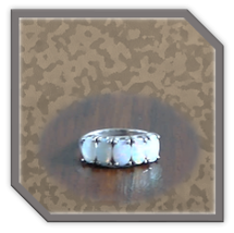 Main page item silver & five solid opal ladies ring $380A