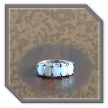 Main page item silver & five solid opal ladies ring $380A