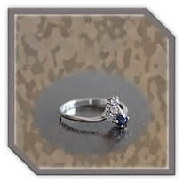 Main page item silver sapphire & diamond ladies ring $450A
