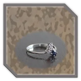 LR00450A-Sterling Silver Sapphire Diamond Ladies Ring. $450.00