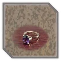 Main page item 9ct yellow gold & oval amethyst ladies ring $600A
