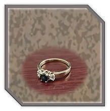 Main page item 9ct yellow gold cubic & round sapphire ladies ring $650C