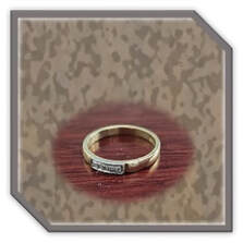 Main page item 9ct yellow gold & 5 x 1point diamond ladies eternity ring $750C