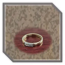 Main page item 9ct yellow gold & 5 x 1point diamond ladies eternity ring $750C