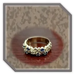 LR01000C-9ct Yellow Gold Sri Lankan Sapphire Diamond Ladies Ring. $1000.00