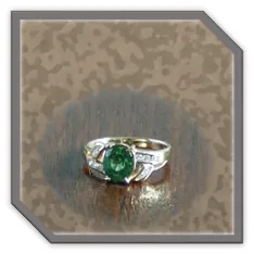 Main page item 14ct yellow gold cubic & oval zircon ladies ring $1100A