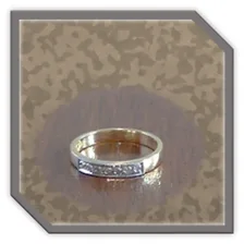 Main page item 18ct yellow gold & 7 x 1point diamond ladies eternity ring $1200A