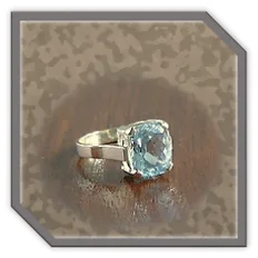 Main page item 9ct yellow gold & cushion cut topaz ladies ring $1200B