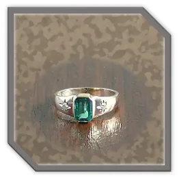 LR01380A-9ct Yellow Gold Gilson Emerald Diamond Ladies Ring. $1380.00