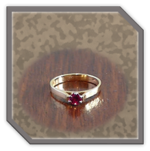 Main page item 18ct yellow gold & round ruby ladies ring $1500A