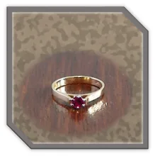 Main page item 18ct yellow gold & round ruby ladies ring $1500A