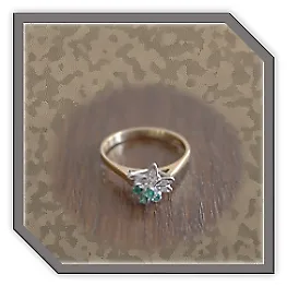 LR01500B-18ct Yellow Gold Diamond Gilson Emerald Ladies Ring. $1500.00