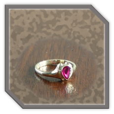 Main page item 9ct yellow gold & pear-shaped ruby ladies ring $1600B