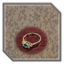 Main page item 18ct yellow gold Gilson emerald & diamond ladies ring $1600F