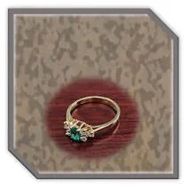 Main page item 18ct yellow gold Gilson emerald & diamond ladies ring $1600F