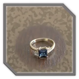 LR01800A-14ct Yellow Gold Sapphire Cubic Ladies Ring. $1800.00
