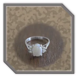 LR01800D-18ct White Gold Solid Opal Diamond Ladies Ring. $1800.00