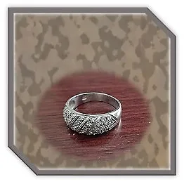 LR01800F-Sterling Silver Diamond Ladies Ring. $1800.00