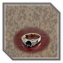 Main page item 14ct yellow gold sapphire & cubic ladies ring $1800G