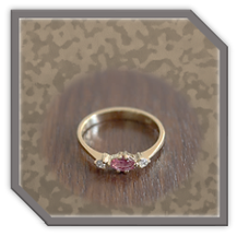 Main page item 18ct yellow gold ruby & diamond ladies ring $2000E