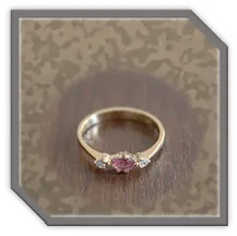 Main page item 18ct yellow gold ruby & diamond ladies ring $2000E