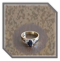 Main page item 18ct yellow gold diamond & oval sapphire ladies ring $2200A