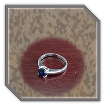 Main page item 18ct platinum & solitaire sapphire ladies ring $1500C