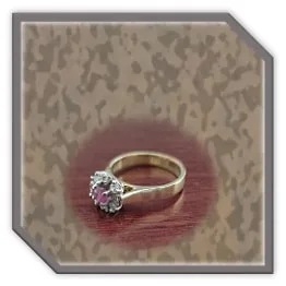 LR03000E-18ct Yellow Gold Diamond Ruby Ladies Ring. $3000.00