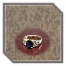 LR03800A-14ct Yellow Gold Sapphire Cubic Ladies Ring