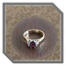 Main page item 18ct yellow gold ruby & diamond ladies ring $4200A