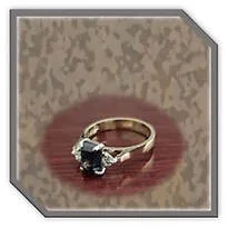 Main page item 18ct yellow gold diamond & teal sapphire ladies ring $5500B