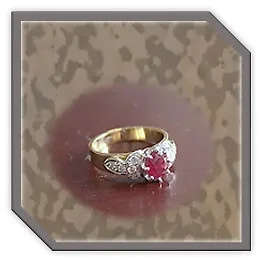 LR10000A-18ct Yellow Gold Ruby Diamond Ladies Ring. $10000.00