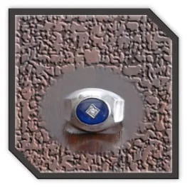 MR00200AA-Sterling Silver Synthetic Sapphire Men's Ring. $200.00