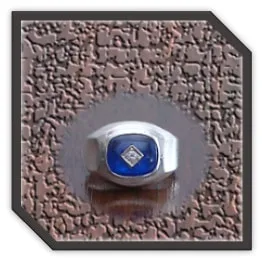 MR00200AF-Sterling Silver Synthetic Sapphire Men's Ring. $200.00