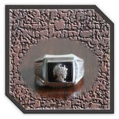 Main page item men's silver & onyx warrior head ring $200B
