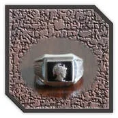 Main page item men's silver & onyx warrior head ring $200B