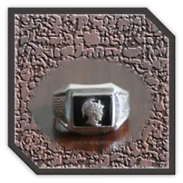 MR00200B-Sterling Silver Onyx Warrior Head Men's Ring. $200.00