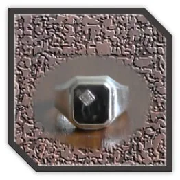 MR00200E-Sterling Silver Stone-Set Onyx Men's Ring. $200.00