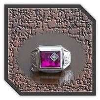 Main page item men's silver & stone-set synthetic ruby ring $200N