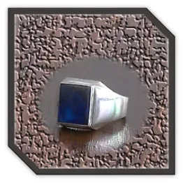 MR00200O-Sterling Silver Synthetic Sapphire Men's Ring. $200.00