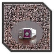 Main page item men's silver & stone-set synthetic ruby ring $200Q