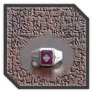 Main page item men's silver & stone-set synthetic ruby ring $200Q
