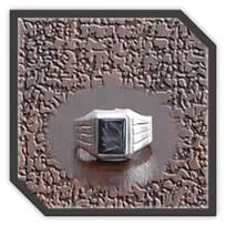 Main page item men's silver & haematite warrior head ring $200S