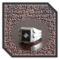 Main page item men's silver & stone-set haematite ring $200V 