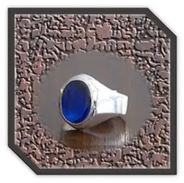 MR00200W-Sterling Silver Synthetic Sapphire Men's Ring. $200.00