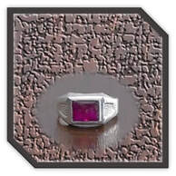 Main page item men's silver & synthetic ruby ring $200Y