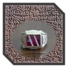 MR00200Z-Sterling Silver Synthetic Ruby Men's Ring. $200.00